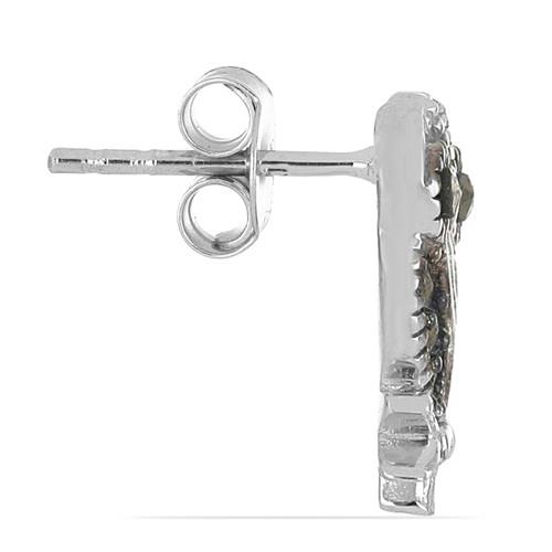 BUY 925 SILVER NATURAL MARCASITE GEMSTONE OWL EARRINGS